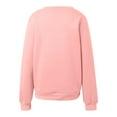 thumbnail image 4 of Women Solid Color Sweatshirts With Pocket V-Neck Long Sleeve Pullovers Pink 2XL, 4 of 5