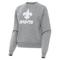 thumbnail image 2 of Women's Antigua Heather Gray New Orleans Saints Victory Pullover Sweatshirt, 2 of 3
