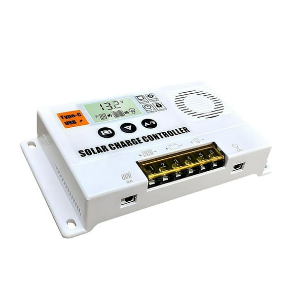 12/24V 30A PWM Solar Charge Controller, Solar Panel Regulator with LCD Display for Lithium and Flooded Batteries