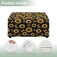 thumbnail image 4 of Xoenoiee Sunflower Butterfly Print Square Ottoman Cover Stretch Washable Ottoman Slipcovers Elastic Foot Stool Foot Rest Protector for Living Room Bedroom, L, 4 of 7