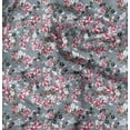 thumbnail image 1 of Soimoi Floral Print, Silk Fabric, Decor Sewing Fabric by The Yard 42 Inch Wide,Decorative Fabric for Shirts Suits Ties, Grayish Blue, 1 of 6