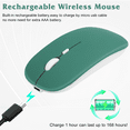 thumbnail image 3 of Bluetooth Rechargeable Mouse for Lenovo Legion 7 16" Gaming Laptop Bluetooth Wireless Mouse Designed for Laptop / PC / Mac / iPad pro / Computer / Tablet / Android Jade Green, 3 of 4