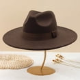 thumbnail image 6 of Fedora Hats for Men Women Wide Brim Classic Dress Panama Hat with Ribbon Band for Daily Life and Party, 6 of 6