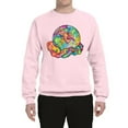 thumbnail image 2 of Wild Bobby Rainbow Painted I've Got The Whole World Dean Russo Design Inspirational/Christian Unisex Crewneck Sweatshirt, Light Pink, X-Large, 2 of 6