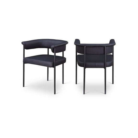 Meridian Furniture Malin Black Vegan Leather Dining Chair (Set of 2)