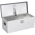thumbnail image 1 of 36-In Truck Bed Tool Box Heavy-Duty Aluminum Diamond Plate Lockable Toolbox with Side Handles for Pickup RV Trailer Silver, 1 of 7