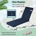 thumbnail image 2 of DTTRA Chaise Lounge Cushions Outdoor, 80 x 26 x 3 Inch, Waterproof Lounge Chair Cushion for Outdoor Furniture, Patio Lounger Pads with Removable Cover Ties Pillow for Pool, Garden Loungers, 2 of 7