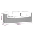 thumbnail image 4 of vidaXL 3 Piece Garden Sofa Set with Cushions Poly Rattan Black, 4 of 4