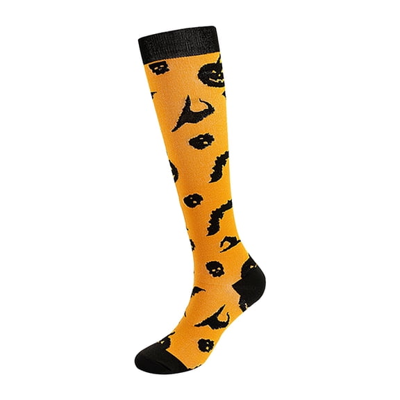 Socks for Women Printed Pressure‑type Sports Leg‑sleeves Pilates Socks 3‑Pair Multicolor
