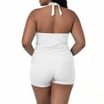 thumbnail image 5 of Ahdbta Plus Size Tankini Swimsuit for Women Two Piece Tummy Control Bathing Suit Halter Blouson Swim Tops with Boyshorts Swimwear, 5 of 8