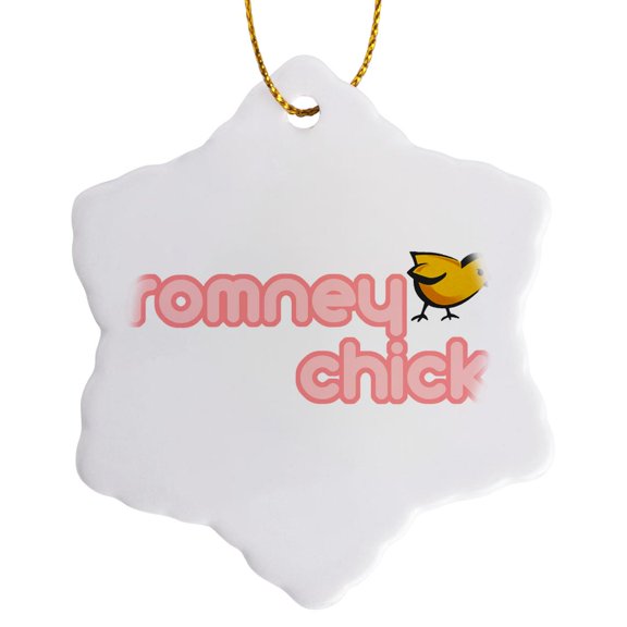 3drose, Romney Chick, 3 inch Snowflake Porcelain Ornament