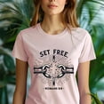 thumbnail image 5 of Christian Broken Chain Graphic T-Shirt Set Free Romans 6:9, Navy, Size XL, 5 of 6