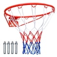 thumbnail image 1 of Rewenti Basketball Rim Wall Mounted Sturdy Reinforced Basketball Outdoor Indoor with Net Screws for Garage Garden Backyard Adults, 1 of 6