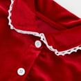 thumbnail image 6 of GYRATEDREAM Baby Girl Pajamas Ruffled Pajamas Set Long Sleeve Lapel Collar Button Down Top Shirt Pants 2 Piece Velvet Sleepwear Nightwear, 6 of 9