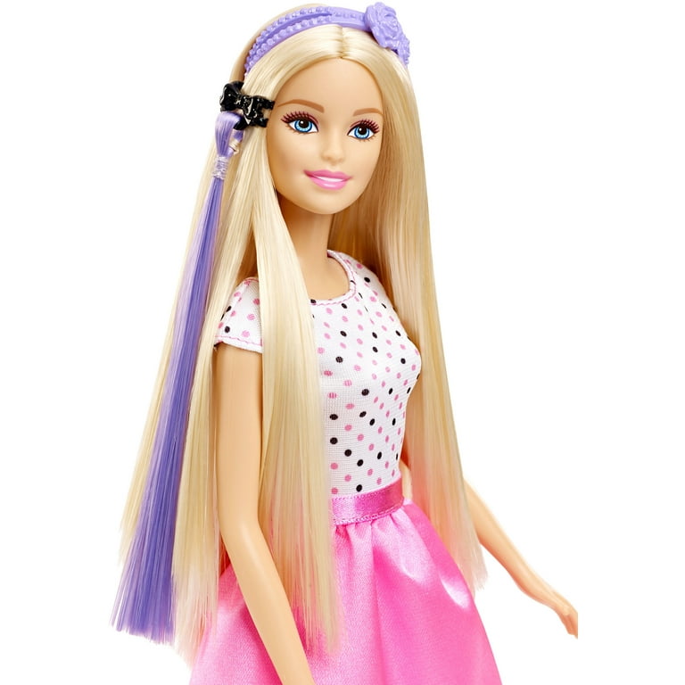 barbie doll with hair accessory