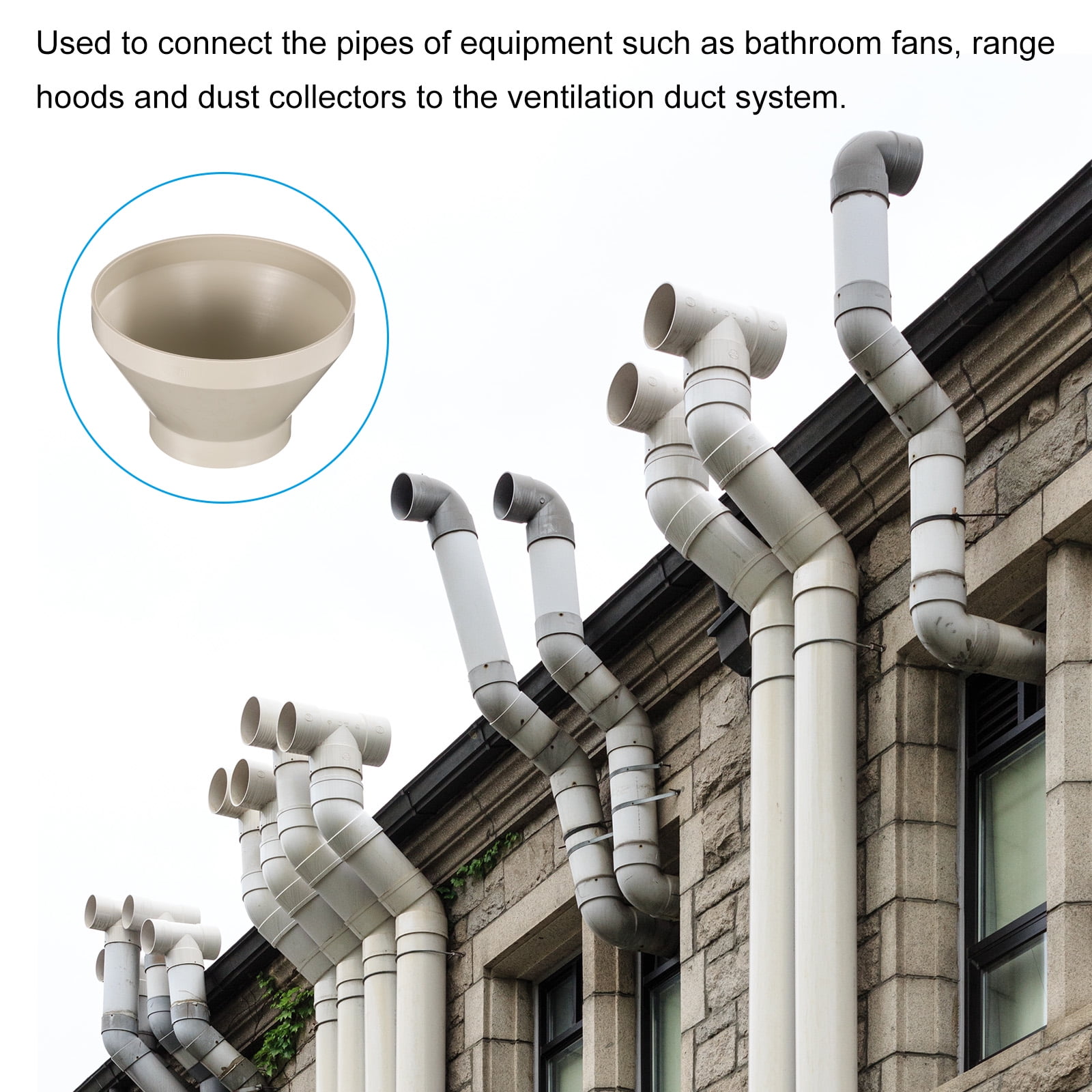 Uxcell 8" to 4" Duct Reducer Connector Ventilation Tube Increaser Adapter