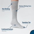 thumbnail image 2 of Diamond Star Diabetic Over the Calf Premium Cushion Cotton Knee High Comfortable Socks for Men (Grey - 6 Pairs, Shoe Size 13-16), 2 of 6