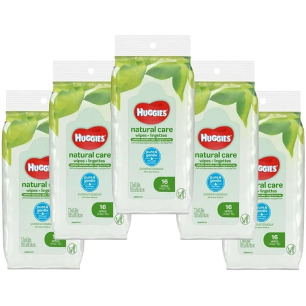 Pure & Gentle Unscented Travel Size Sanitizing Wipes Ideal for Daily