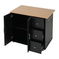thumbnail image 6 of LiviNest Mobile Kitchen Island Cart: 5-in-1 Storage Cart with Wheels - 2 Doors & 3 Drawers for Small Kitchen Organization - Black Rolling Utility Cart for Dining Room & Apartment, 6 of 6