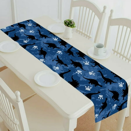 

ECZJNT Colorful dinosaurs table runner table cloth tea table cloth 16x72 Inch