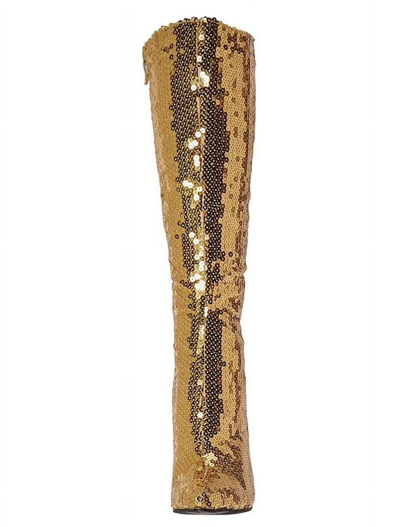 Gold Sequin Womens Knee High Boot - Walmart.com