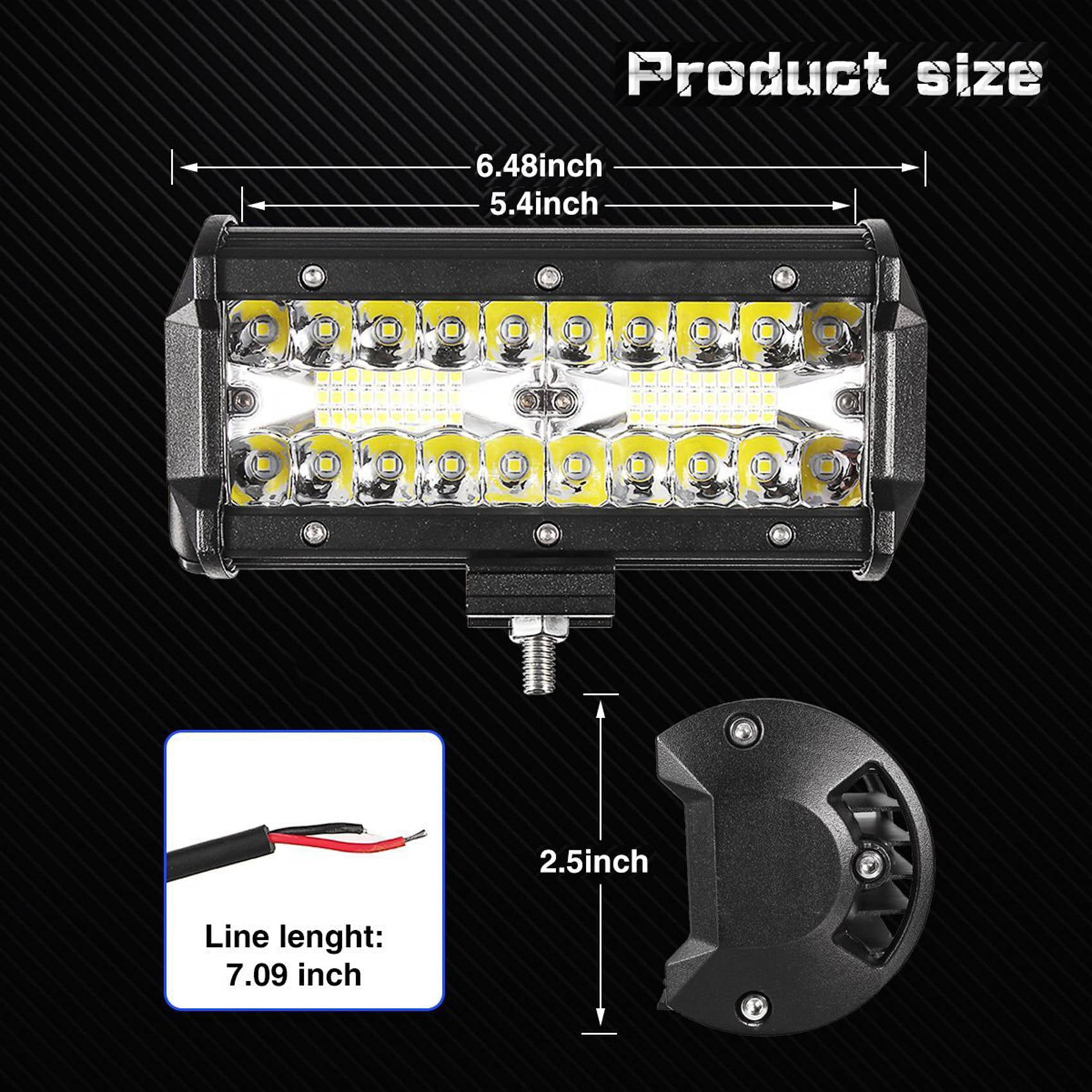2X 7 Inch 120W Combo Led Light Bars Spot Flood Beam for Work Driving Offroad Boat Car Tractor Truck SUV ATV 12V 24V