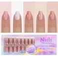 thumbnail image 1 of 5 Colors Soft Gel Nail Tips Pre-applied Base Coat & Tip Primer Pre-made Fake Nails 15 Sizes False Nail Tips for Nail Art DIY, 1 of 7