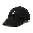 thumbnail image 5 of Dalix Peace Sign Embroidered V Cotton Dad Hat Baseball Cap Adjustable Mens in Black, 5 of 5