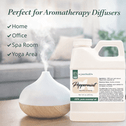 GreenHealth Peppermint Essential Oil, 16 fl oz – 100% Pure Essential Oil, Aromatherapy Grade – Space-Saving FDA-Compliant Jug with Child-Resistant Cap