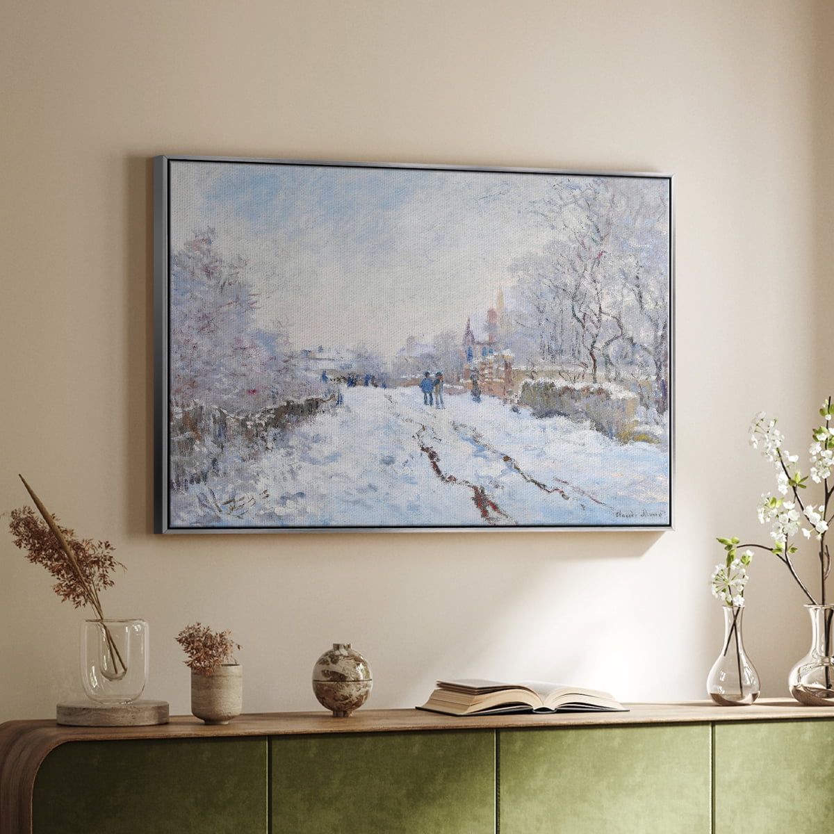 Vintage Landscape-CCXCV By Wexford Home Framed in Silver Wood Gallery Wrapped Canvas 17 in. x 25 in.