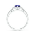 thumbnail image 2 of Angara Natural 0.5 Ct. Tanzanite with Diamond Halo Ring in 14K White Gold for Women (Ring Size: 3), 2 of 10