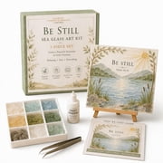 Psalms of Comfort & Strength Sea Glass Art Kit, Christian DIY Craft Kit with Inspirational Bible Verse Design, Religious Gift for Women, Faith Home Decor Wall Art，#A