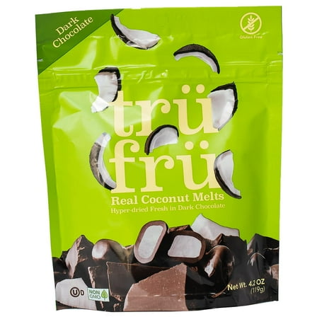 Tru Fru Real Coconut Melts Hyper-Dried Fresh in Dark Chocolate, 4.2 Ounce BagRDC39