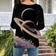 thumbnail image 4 of Tejiojio Womens Summer Crew Neck Casual T Shirt 3/ Length Sleeve Blouses Tops Athletic T-Shirt for Women Graphic S-3XL, 4 of 7