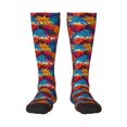 thumbnail image 1 of Xecao Colorful Hawaii Palms Pattern Adult Stockings with Color-Block Design and 3D Print, Breathable Comfortable Hosiery for Daily Wear and Sports, 1 of 6