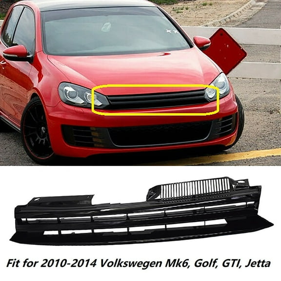 Labwork Front Upper Grille Black Sport Grill Fit for 2010 2011 2012 2013 2014 WV Volkswegen Mk6 Golf GTI Jetta