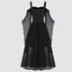thumbnail image 3 of WILLBEST Vestidos Casuales para Mujer con Curvas Vestidos para Mujer de Talla Grande Moda Estilo Gótico Vestido Midi Vintage con Mangas Largas Acampanadas Vestido de Fiesta Línea A XXXXXGrande, 3 of 3
