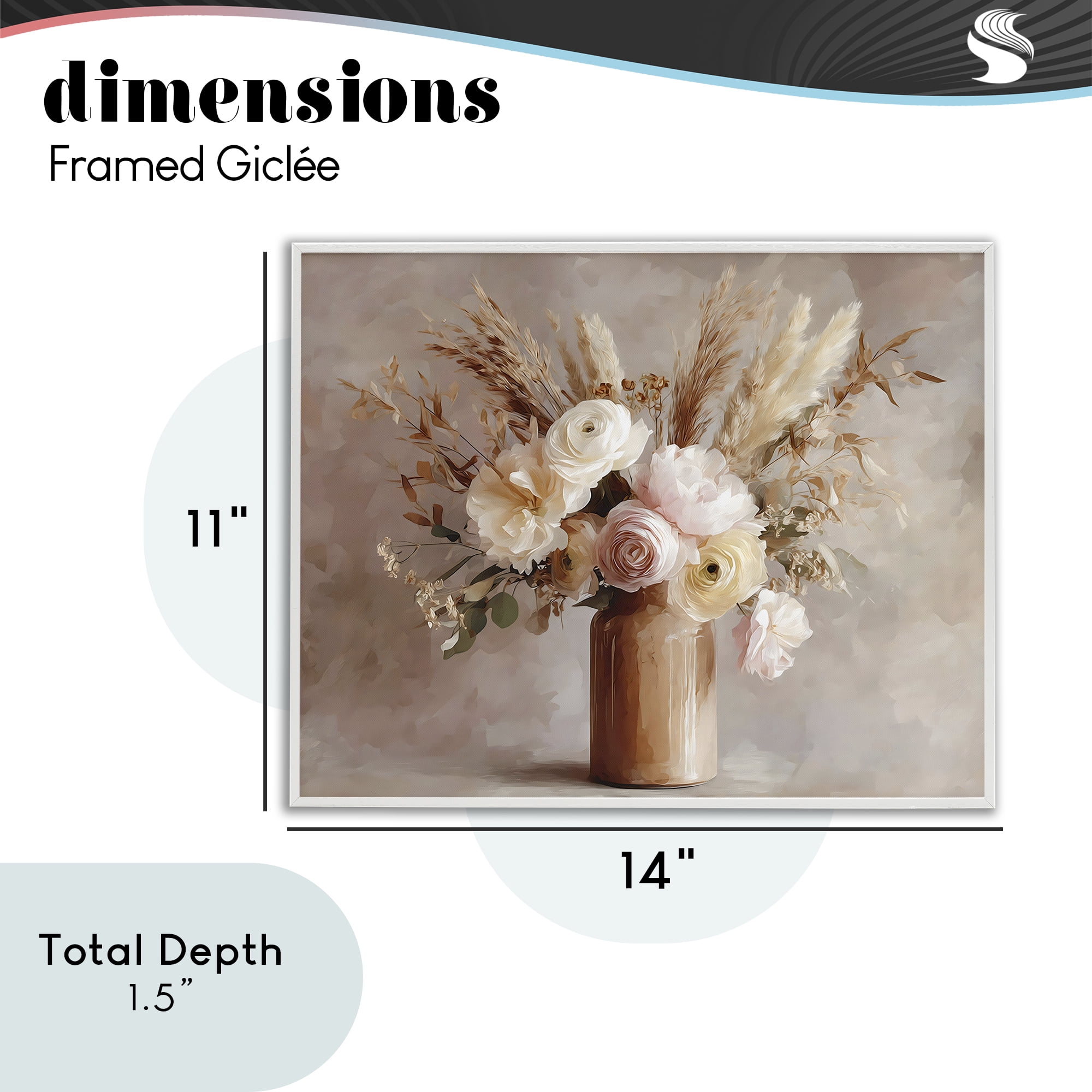 Stupell Industries Elegant Wheat Bouquet in Vase White Framed Giclee Art, design by Franklyn Gregory