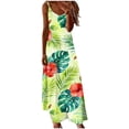 thumbnail image 3 of TaTaai Women Elegant Print V-Neck Sleeveless Cami Long Dress Casual Comfortable Lightweight for Summer Daily Beach Vacation Outfit Gift, 3 of 5