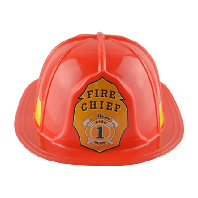 Wweixi Red Fireman Helmet Firefighter Costume Fancy Play Party Cap Dress Up Role