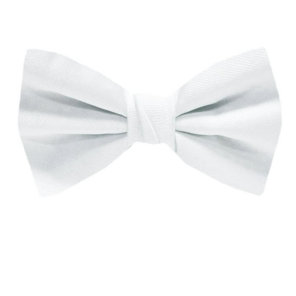 Buy Your Ties - PBT-ADF-4 - Men's Pre-tied Formal Tuxedo Solid Color Satin Bow Tie White