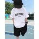 thumbnail image 1 of Casual Crew Neck Cotton T-Shirt, Alphabet Pattern, Medium Stretch, Knit Fabric, for Boys, Easter, Summer, 1 of 6