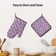 thumbnail image 6 of Vsdgher colorful Skull flower Oven Mitts and Pot Holders 2 pcs Set,High Heat Resistant Kitchen Oven Glove for Baking and Cooking, 6 of 7
