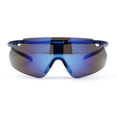 thumbnail image 1 of Color Mirror Minimalist Half Rim Shield Sport Wrap Around Sunglasses Blue Mirror, 1 of 4