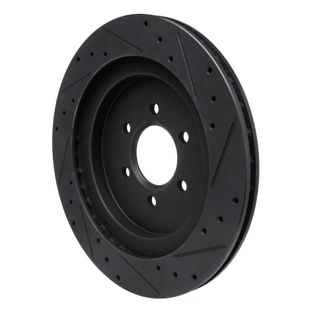 Dynamic Friction Company 633-40014L DFC Brake Rotor - Drilled And Slotted - Black