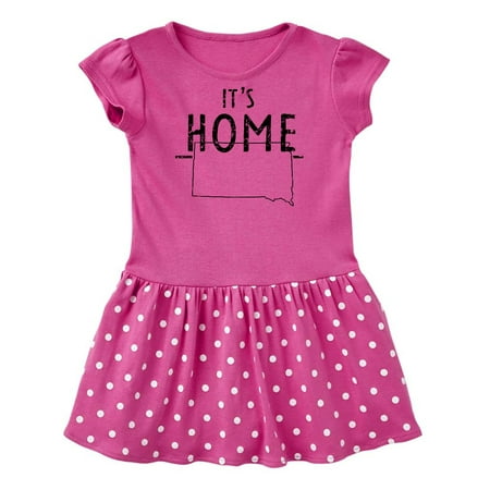 

Inktastic It s Home- State of South Dakota Outline Distressed Text Gift Baby Girl Dress