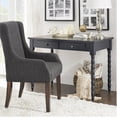 thumbnail image 2 of Chelsea Lane Wood Writing Desk 2-Drawer with Helix Legs, Frost Gray, 2 of 2