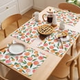 thumbnail image 5 of Peaches Watercolor Placemats Set&nbsp;of&nbsp;6 Pink Fruit Green Leaf Gradient Abstract Heat Insulation Washable Place Mats, Rustic Non-Slip Table Mats for Dining Table Party Kitchen Decor,13x19 Inch, 5 of 9