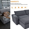 thumbnail image 6 of EUROCO 152.8" Oversized Sectional Sofa for 6 seats Down Filled Upholstered Sofa Couch with Seattle interior,Feather+PP cotton, 2 movable footrests, Solid wood Frame for Living Room, Apartment, 6 of 8