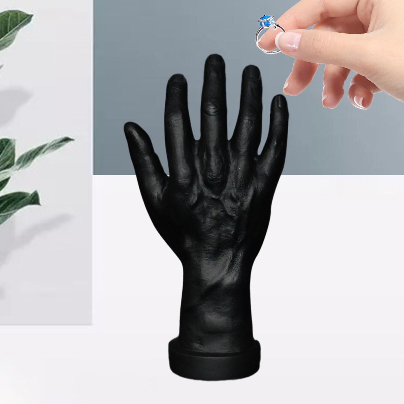 Serenable Hand Model Jokes Toy Lifelike,Photo Props,Fake Hand Mannequin Hand for Cosplay Decoration Jewelry Display Party Nail Training black